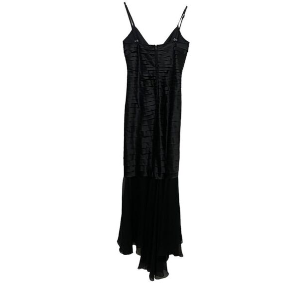 Xscape Black Pleated Maxi Mermaid Chiffon Gown Size 6 - Picture 3 of 10